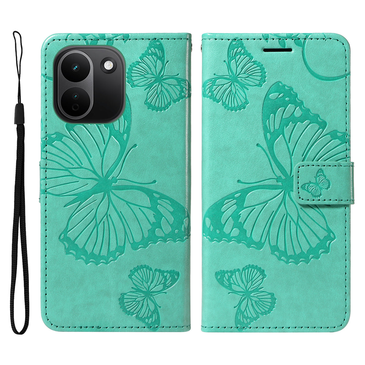 Xiaomi Redmi Note 17 Pro+ 5G / Xiaomi Redmi Note 17 Pro Max 5G Plånboksfodral Läderfodral med Blommig Fjäril och Mönster, mobilfodral med Stativ