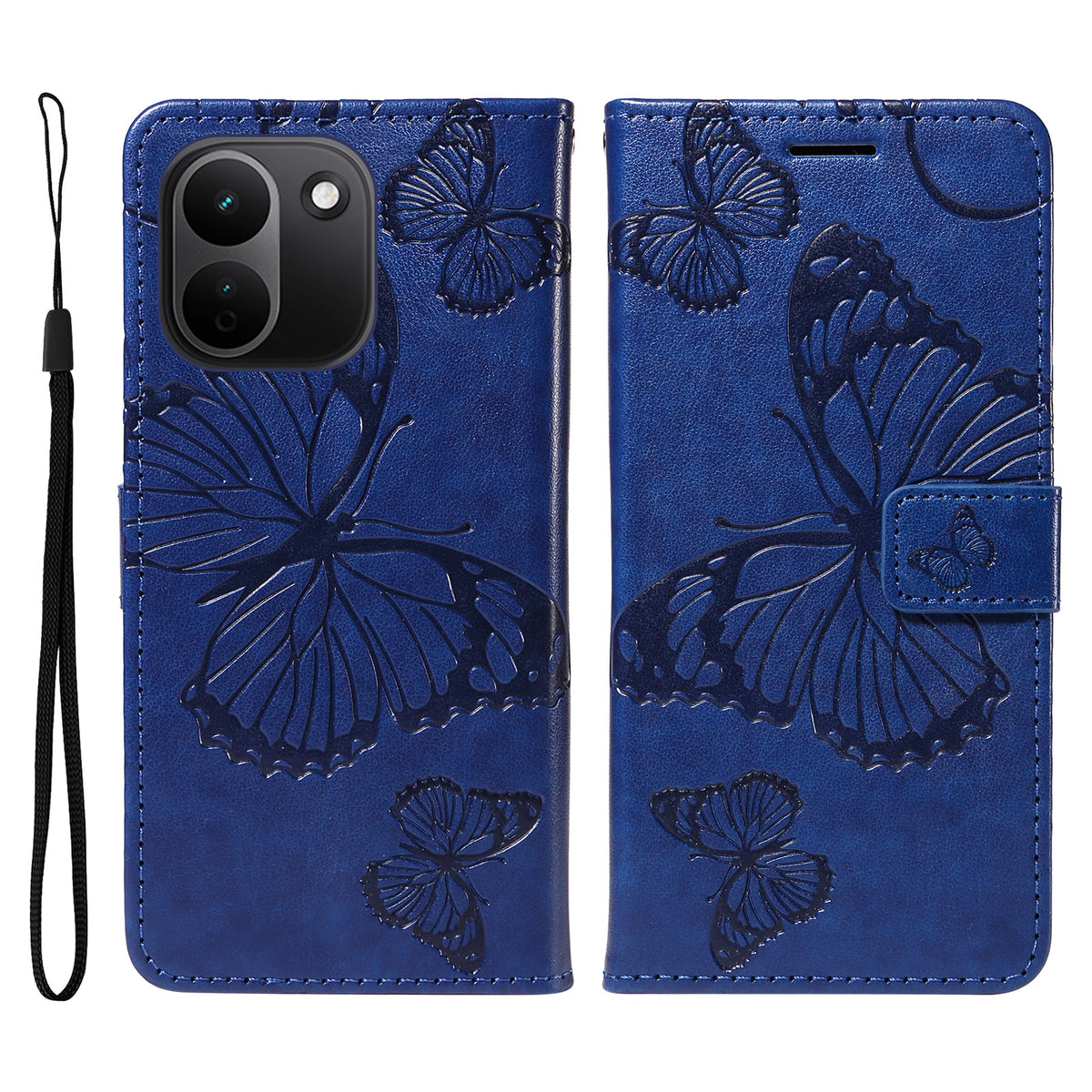 Xiaomi Redmi Note 17 Pro+ 5G / Xiaomi Redmi Note 17 Pro Max 5G Plånboksfodral Läderfodral med Blommig Fjäril och Mönster, mobilfodral med Stativ