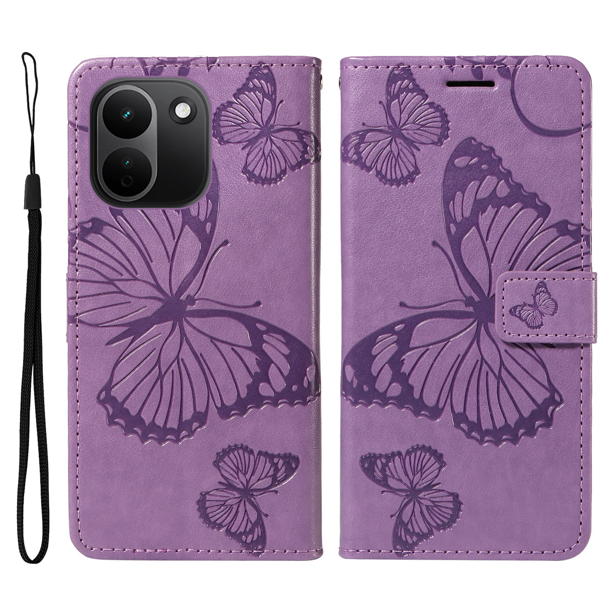 Xiaomi Redmi Note 17 Pro+ 5G / Xiaomi Redmi Note 17 Pro Max 5G Plånboksfodral Läderfodral med Blommig Fjäril och Mönster, mobilfodral med Stativ