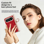 Xiaomi 18 Fold-skal, vadderat läderfodral med ringhållare/skärmfilm