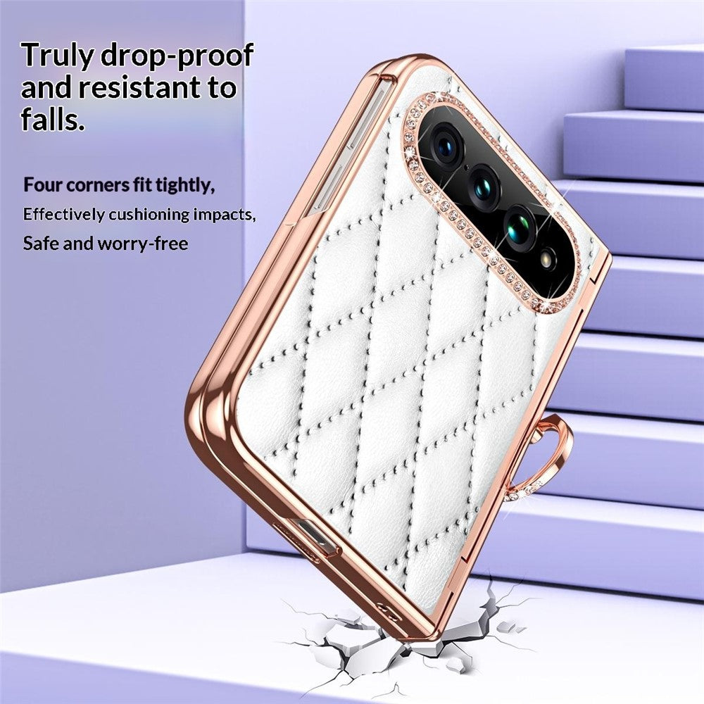 Xiaomi 18 Fold-skal, vadderat läderfodral med ringhållare/skärmfilm