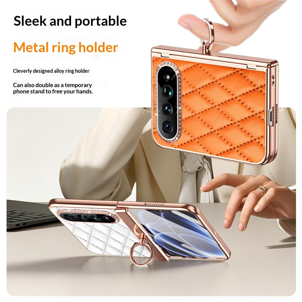 Xiaomi 18 Fold-skal, vadderat läderfodral med ringhållare/skärmfilm