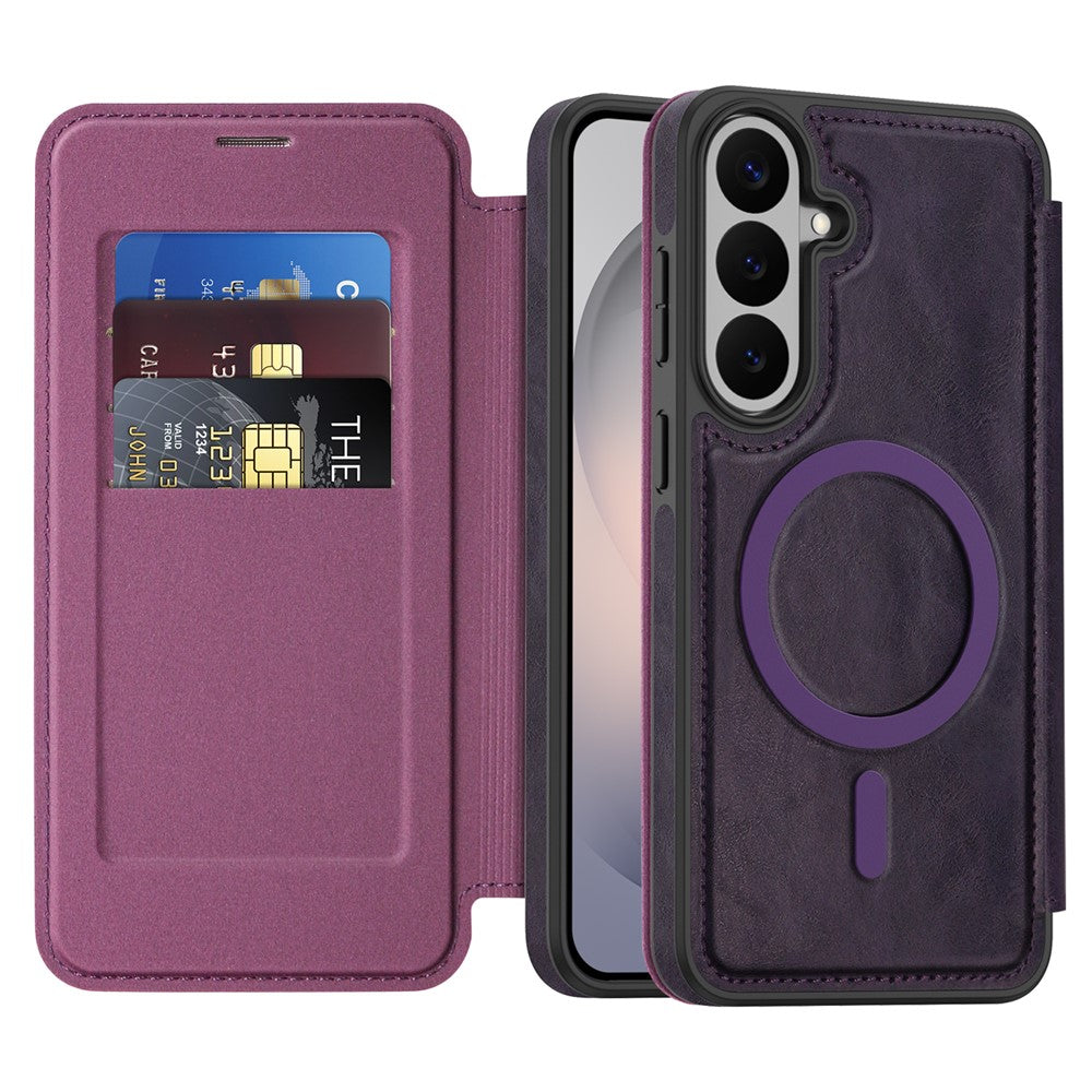 Samsung Galaxy S26 FE Magnetiskt Skal RFID-blockerande Korthållare Lädermobilskal