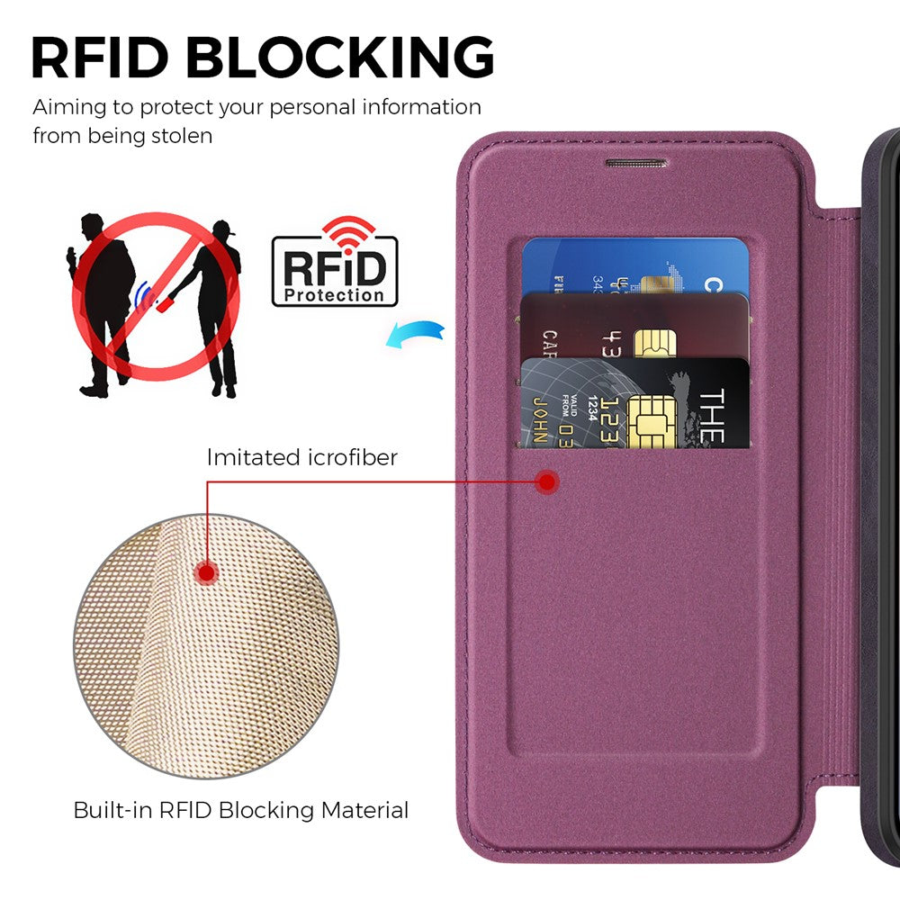 Samsung Galaxy S26 FE Magnetiskt Skal RFID-blockerande Korthållare Lädermobilskal