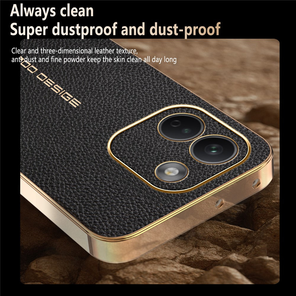 Xiaomi Redmi Note 17 Pro Max 5G / 17 Pro+ 5G skal reptåligt litchi-textur TPU-läder PU-mobilbaksida