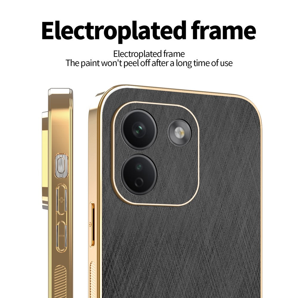 KADEM For Xiaomi Redmi Note 17 Pro Max 5G  /  17 Pro+ 5G Phone Case Electroplating Silk Texture PU + TPU Phone Back Cover
