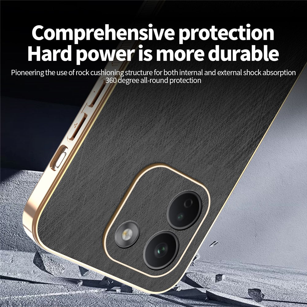 KADEM For Xiaomi Redmi Note 17 Pro Max 5G  /  17 Pro+ 5G Phone Case Electroplating Silk Texture PU + TPU Phone Back Cover