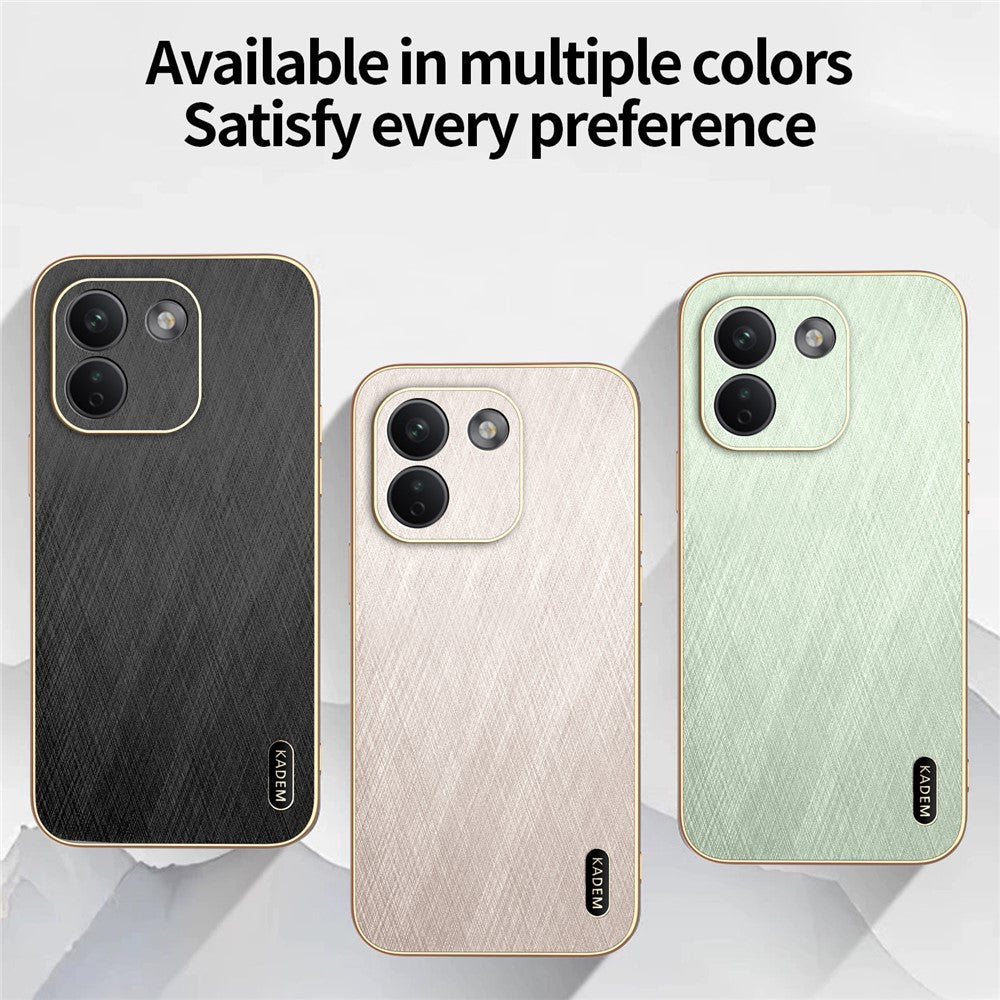 KADEM For Xiaomi Redmi Note 17 Pro Max 5G  /  17 Pro+ 5G Phone Case Electroplating Silk Texture PU + TPU Phone Back Cover
