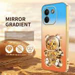 SINGIUZOO För Xiaomi Redmi Note 17 Pro Max 5G / 17 Pro+ 5G Skal Glitter Björn Stativ Elektropläterad Gradient Färg PC + TPU mobilskal