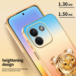 SINGIUZOO För Xiaomi Redmi Note 17 Pro Max 5G / 17 Pro+ 5G Skal Glitter Björn Stativ Elektropläterad Gradient Färg PC + TPU mobilskal