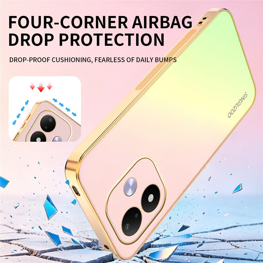 SINGIUZOO mobilskal för Xiaomi Redmi Note 17 5G (Global) / 17 4G (Global) / 17 (Indien/Kina) 5G Elektropläterad AG Matt Gradient Färg PC + TPU Skal