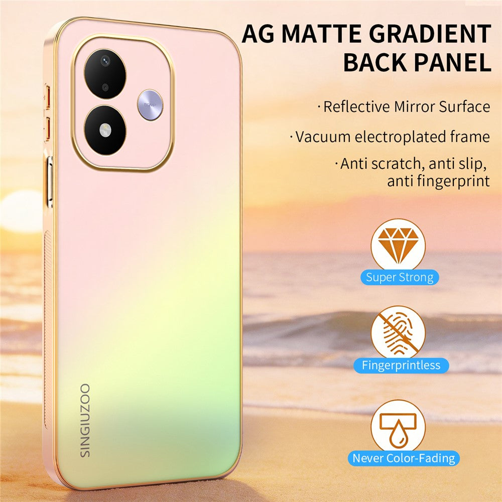 SINGIUZOO mobilskal för Xiaomi Redmi Note 17 5G (Global) / 17 4G (Global) / 17 (Indien/Kina) 5G Elektropläterad AG Matt Gradient Färg PC + TPU Skal