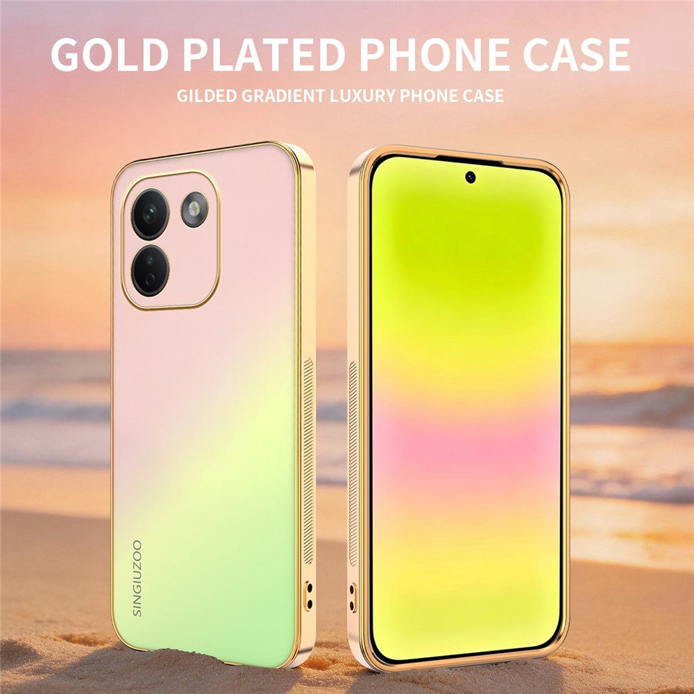 SINGIUZOO Skal för Xiaomi Redmi Note 17 Pro Max 5G / 17 Pro+ 5G, elektropläterat AG-material, matt tonad färg, PC + TPU, mobilskal