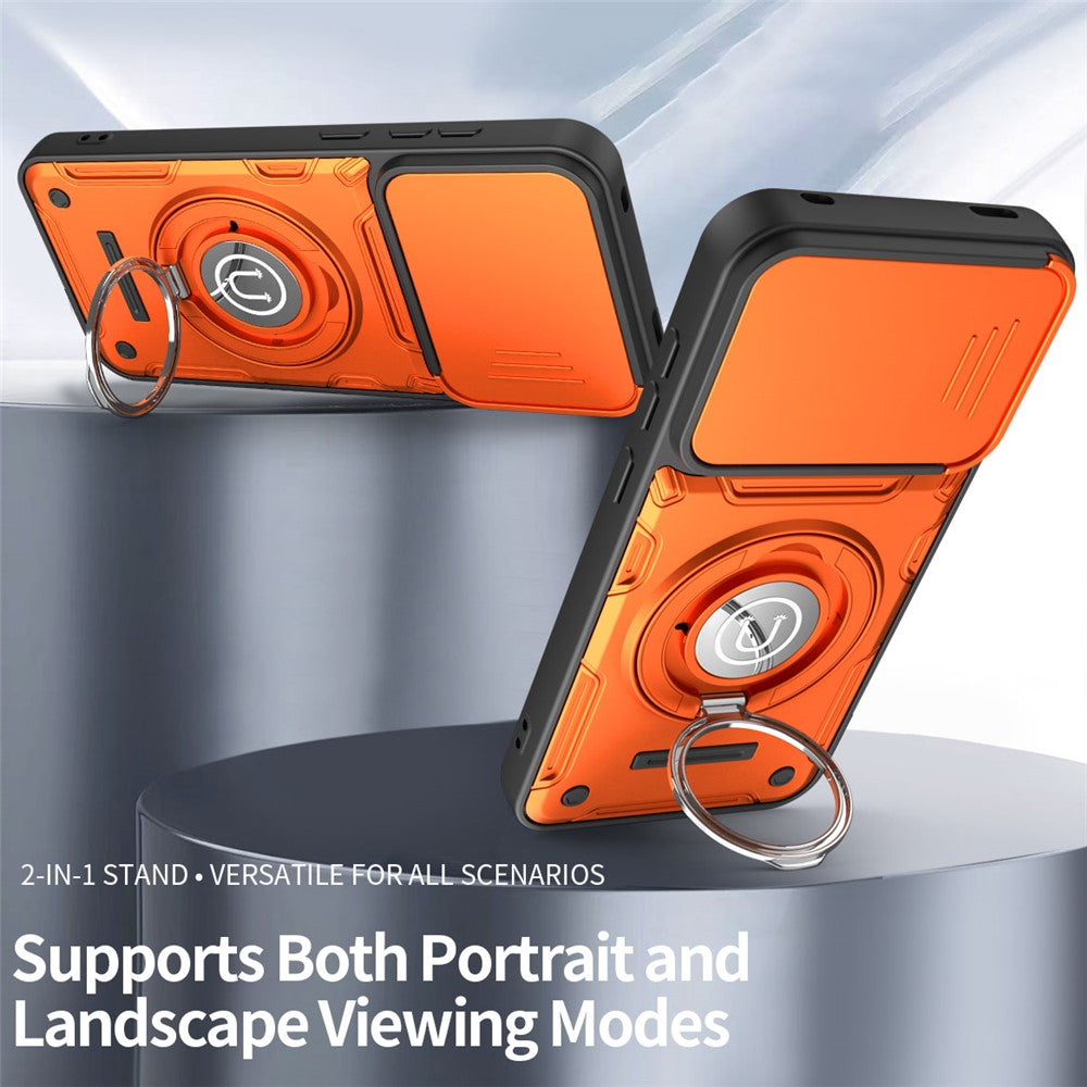Phone Case with Slide Camera Cover for Xiaomi Redmi Note 17 Pro 5G / Note 17 Pro+ 5G / Note 17 Pro Max 5G , Ring Kickstand PC + TPU Back Shell