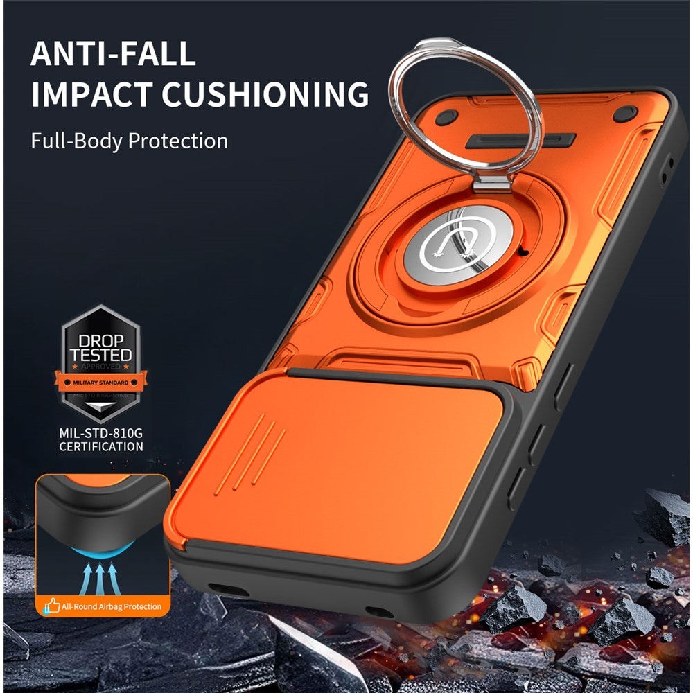 Phone Case with Slide Camera Cover for Xiaomi Redmi Note 17 Pro 5G / Note 17 Pro+ 5G / Note 17 Pro Max 5G , Ring Kickstand PC + TPU Back Shell