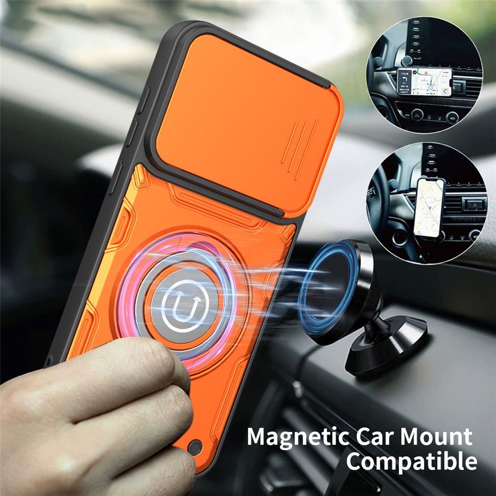 Phone Case with Slide Camera Cover for Xiaomi Redmi Note 17 Pro 5G / Note 17 Pro+ 5G / Note 17 Pro Max 5G , Ring Kickstand PC + TPU Back Shell