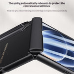 Xiaomi 18 Fold-skal i läder + PC-mobilskal med HD-härdat glasfilm, linsstativ