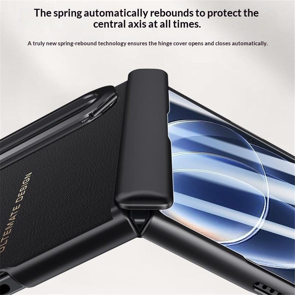 Xiaomi 18 Fold-skal i läder + PC-mobilskal med HD-härdat glasfilm, linsstativ