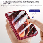 Xiaomi 18 Fold-skal i läder + PC-mobilskal med HD-härdat glasfilm, linsstativ