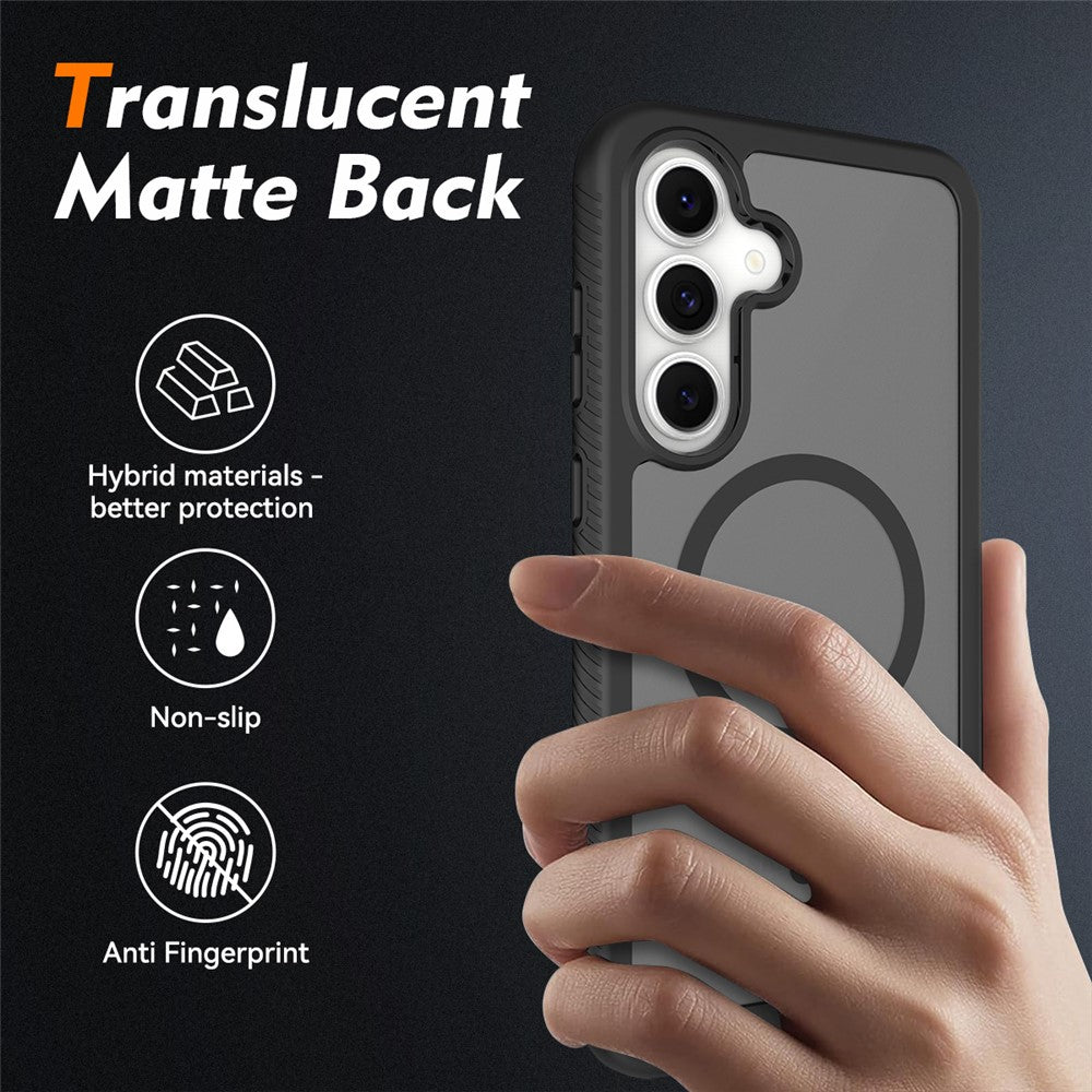 Samsung Galaxy S26 FE / S25 FE Magnetiskt mobilskal Avtagbart 2-i-1 Genomskinligt Matt PC TPU Bakstycke