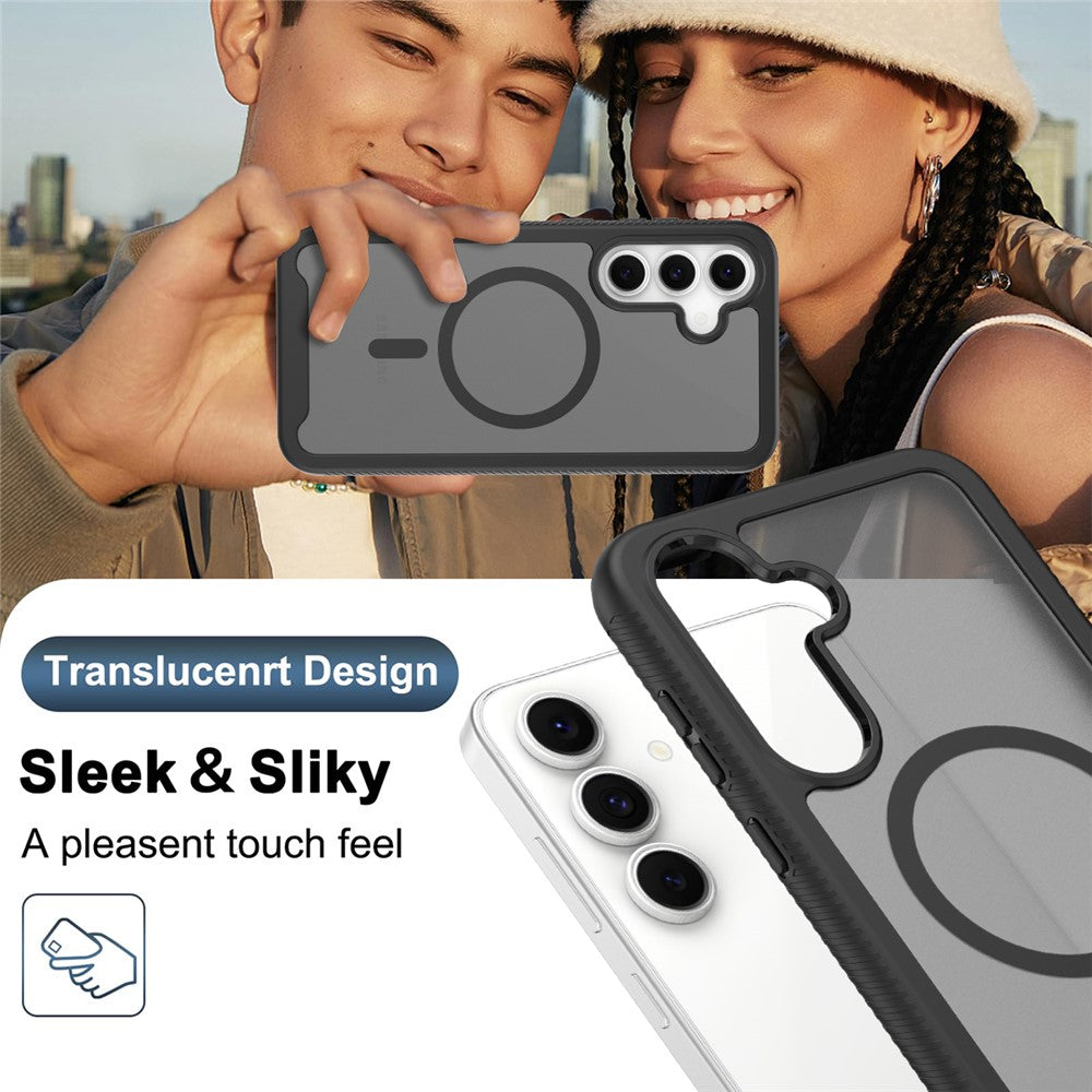 Samsung Galaxy S26 FE / S25 FE Magnetiskt mobilskal Avtagbart 2-i-1 Genomskinligt Matt PC TPU Bakstycke