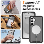 Samsung Galaxy S26 FE / S25 FE Magnetiskt mobilskal Avtagbart 2-i-1 Genomskinligt Matt PC TPU Bakstycke