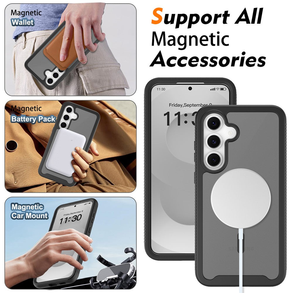 Samsung Galaxy S26 FE / S25 FE Magnetiskt mobilskal Avtagbart 2-i-1 Genomskinligt Matt PC TPU Bakstycke