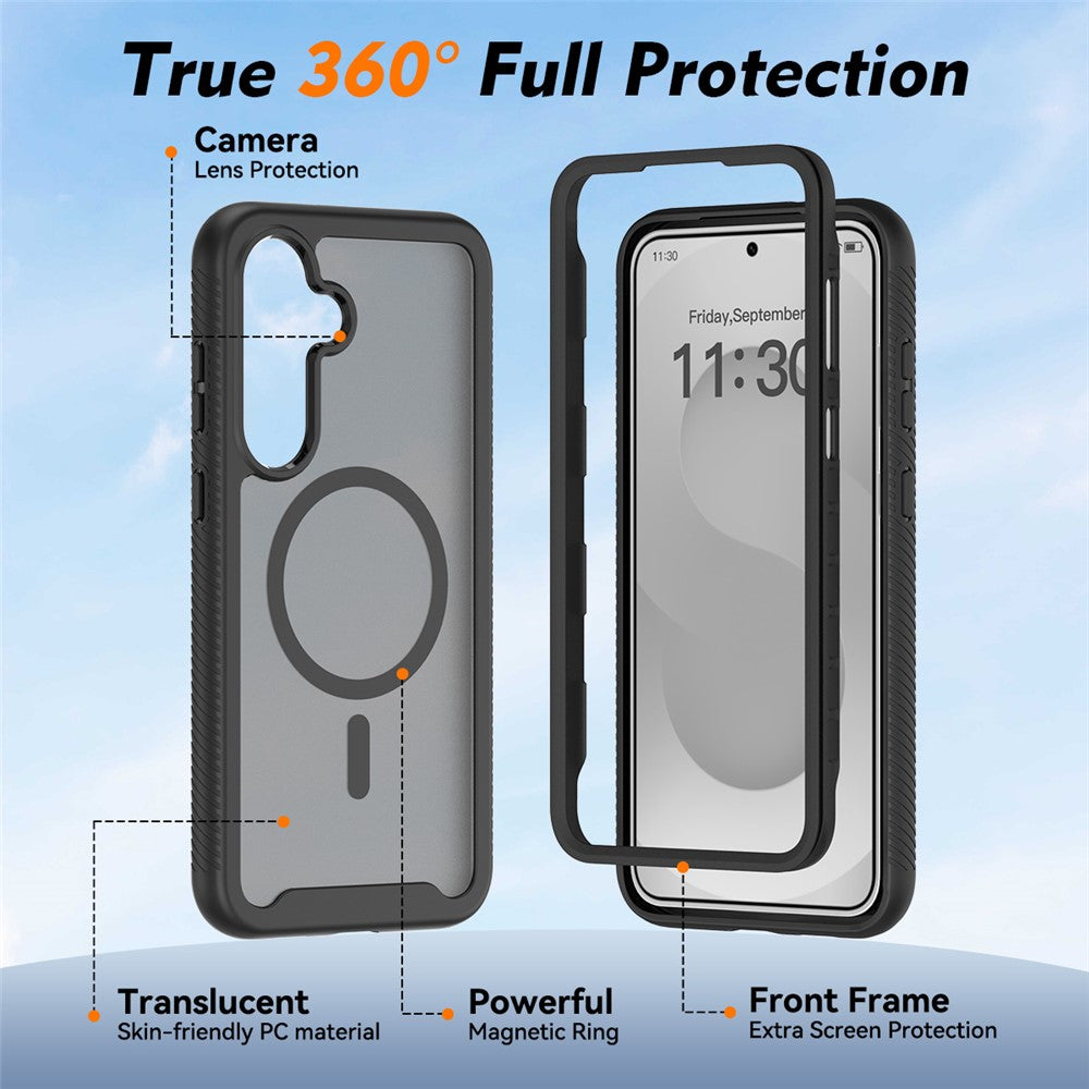 Samsung Galaxy S26 FE / S25 FE Magnetiskt mobilskal Avtagbart 2-i-1 Genomskinligt Matt PC TPU Bakstycke