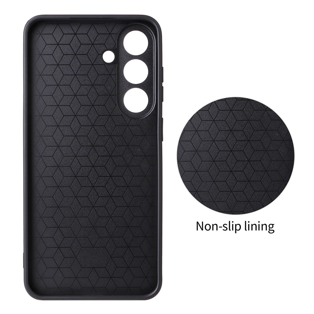 Etui til Samsung Galaxy S26 FE med kulfiberstruktur, læderbeklædt TPU-PC-mobilcover med metalring til magnetisk bilholder