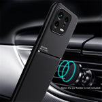 Back Shell for Xiaomi 13 5G, Drop Proof Lines Imprinted PU Leather+TPU Phone Case Car Mount Metal Sheet Smartphone Cover