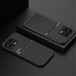 Bakstycke för Xiaomi 13 5G, stötsäkert linjer tryckt PU-läder + TPU mobilskal bilmonterat metallplåt smartphone-skydd