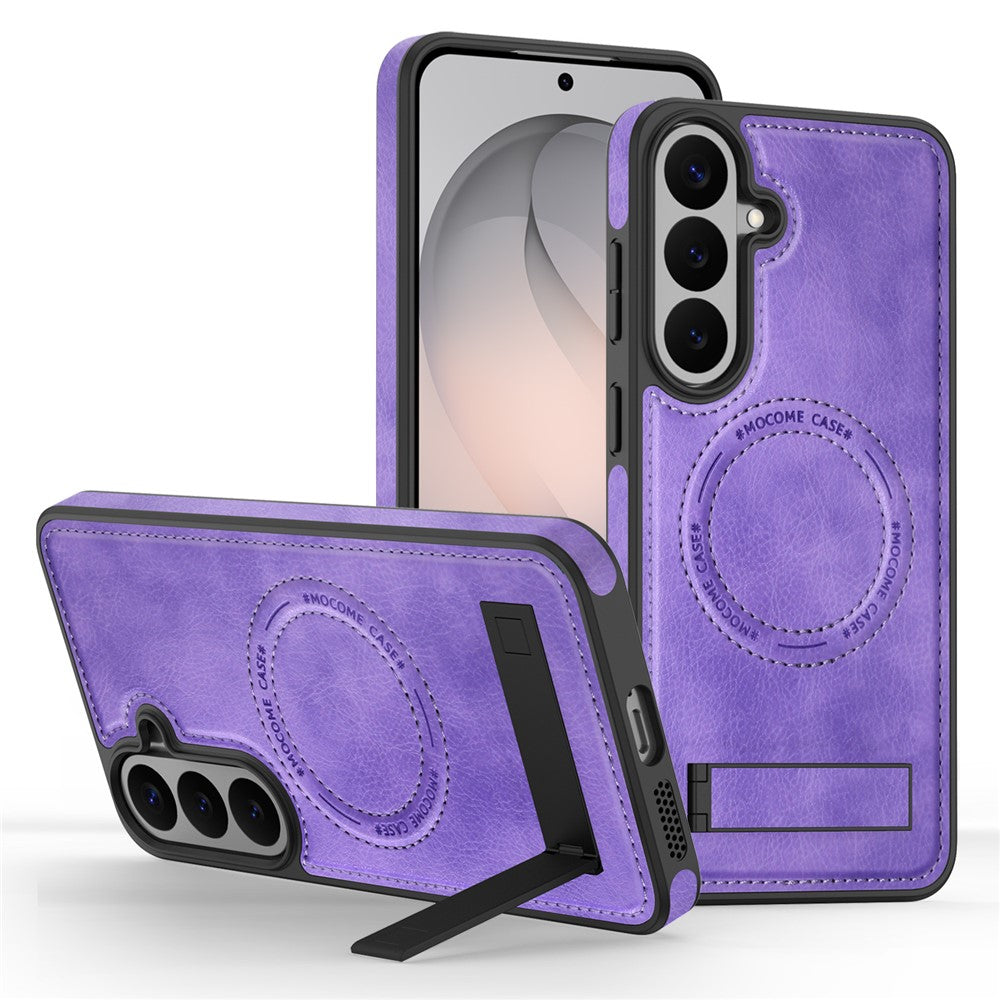 For Samsung Galaxy S26 FE Magnetic Case Kickstand PC Silicone Leather Phone Back Cover