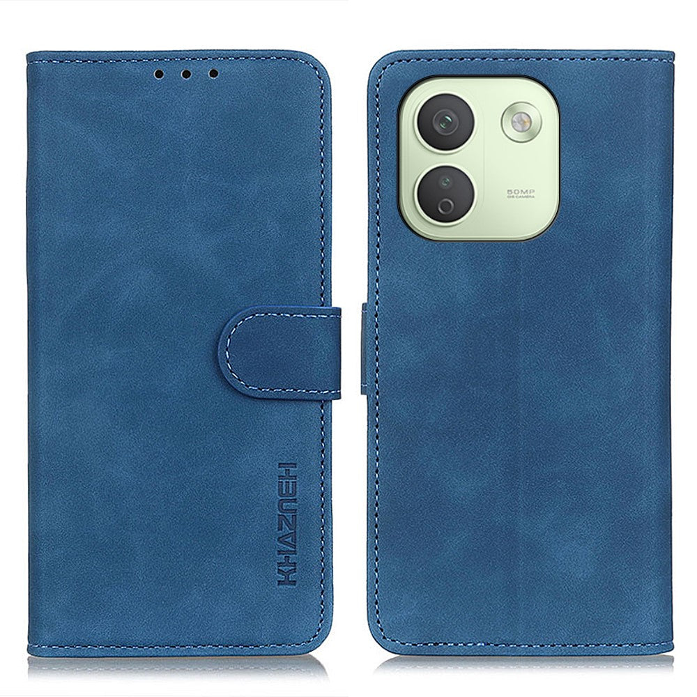 KHAZNEH för Xiaomi Redmi Note 17 Pro+ 5G-skal i PU-läder med retrotextur – mobilskal