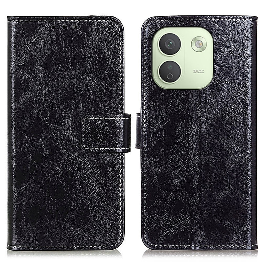 For Xiaomi Redmi Note 17 Pro+ 5G Case Wallet Leather Phone Cover Crazy Horse Texture
