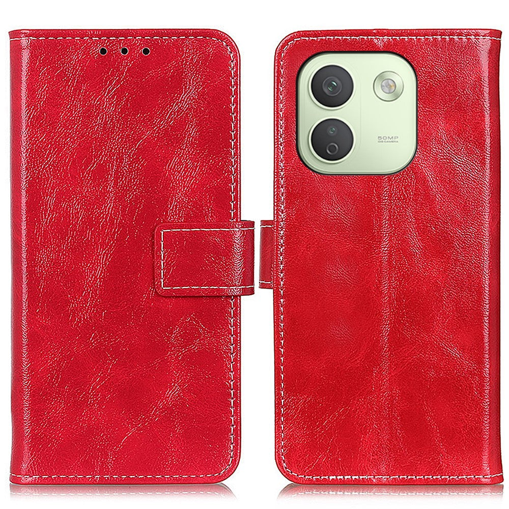For Xiaomi Redmi Note 17 Pro+ 5G Case Wallet Leather Phone Cover Crazy Horse Texture