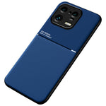 Back Shell for Xiaomi 13 Pro 5G, Bump Proof Lines Imprinted PU Leather+TPU Phone Case Car Mount Metal Sheet Smartphone Cover