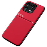 Back Shell for Xiaomi 13 Pro 5G, Bump Proof Lines Imprinted PU Leather+TPU Phone Case Car Mount Metal Sheet Smartphone Cover