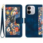 Xiaomi Redmi Note 17 Pro+ 5G-skal i PU-läder med blommigt motiv, korthållare och handledsrem