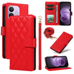 For Xiaomi Redmi Note 17 Pro 5G Wallet Case Rhombus Leather Phone Cover with Strap