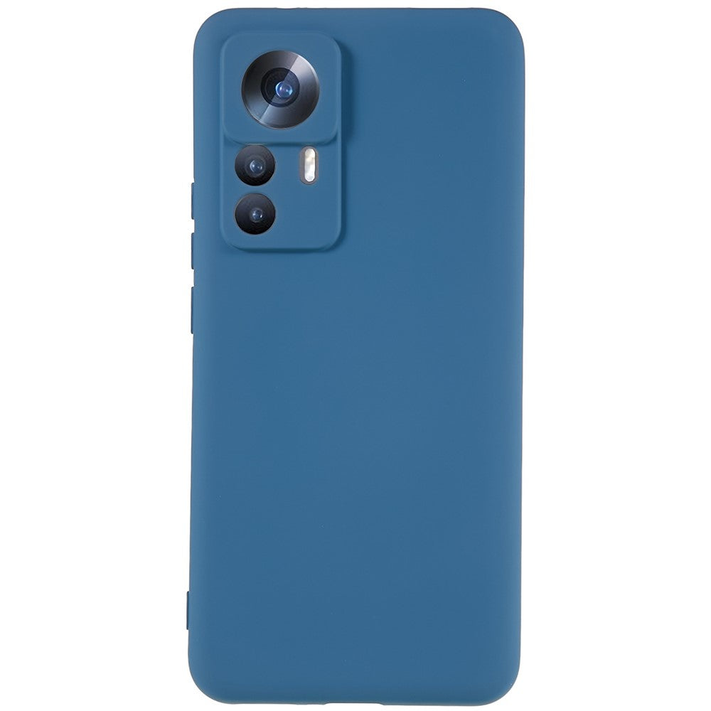 For Xiaomi 12T Pro 5G Soft TPU Anti-Fingerprint Phone Case Liquid Silicone Texture 2.0mm Thick Arc Edge Shock Absorption Protective Cover
