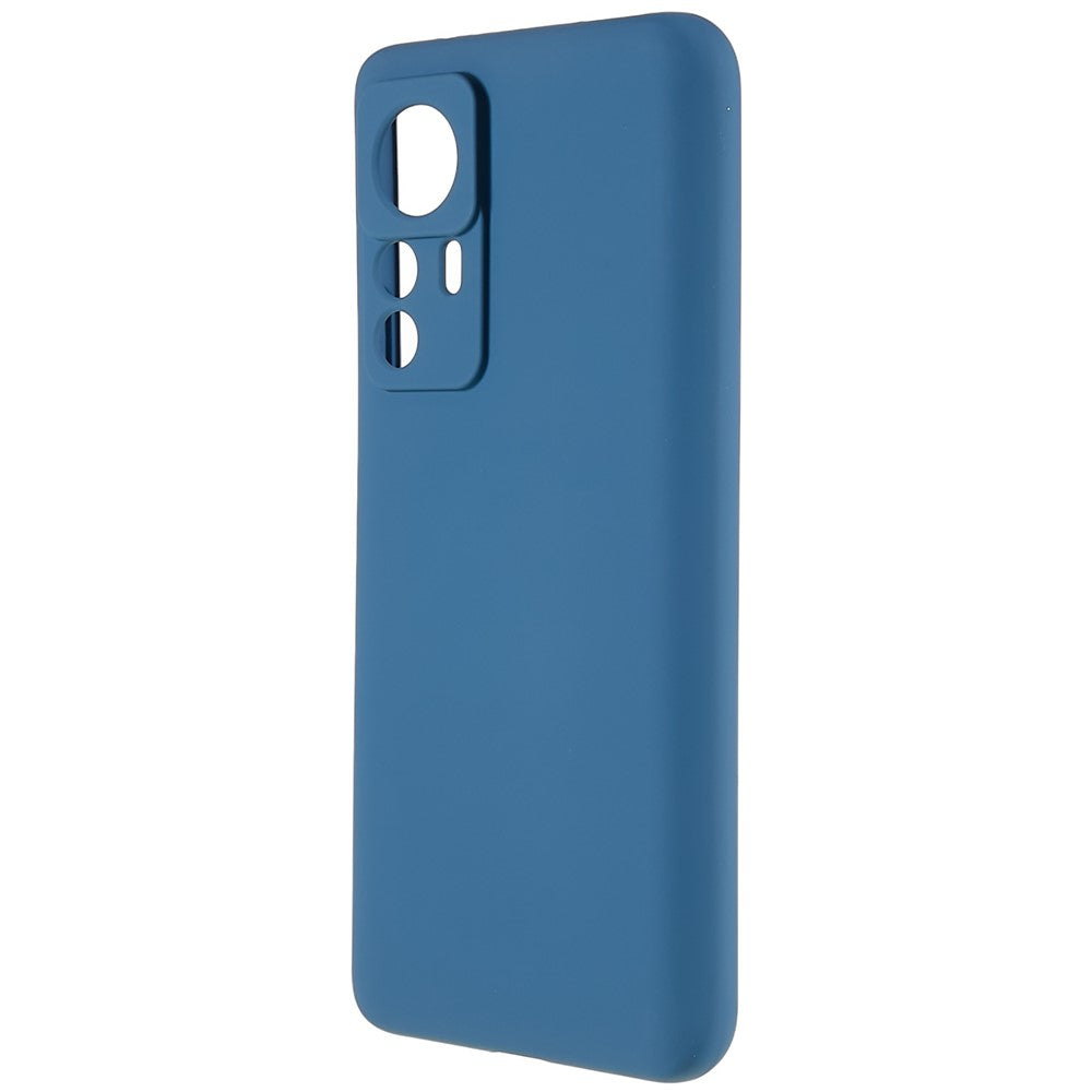 For Xiaomi 12T Pro 5G Soft TPU Anti-Fingerprint Phone Case Liquid Silicone Texture 2.0mm Thick Arc Edge Shock Absorption Protective Cover