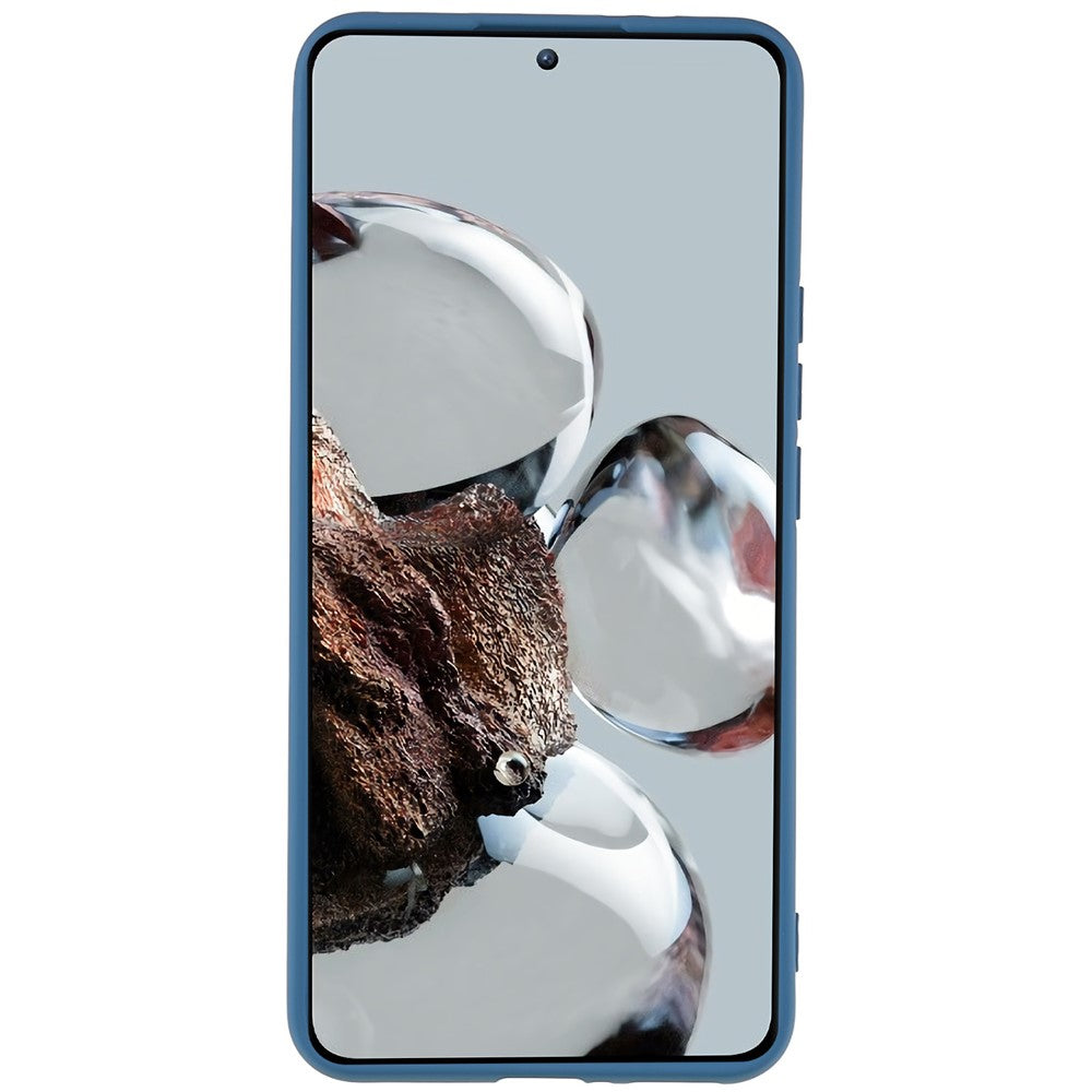 For Xiaomi 12T Pro 5G Soft TPU Anti-Fingerprint Phone Case Liquid Silicone Texture 2.0mm Thick Arc Edge Shock Absorption Protective Cover