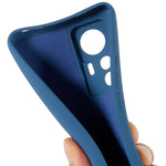 For Xiaomi 12T Pro 5G Soft TPU Anti-Fingerprint Phone Case Liquid Silicone Texture 2.0mm Thick Arc Edge Shock Absorption Protective Cover