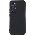 For Xiaomi 12T Pro 5G Soft TPU Anti-Fingerprint Phone Case Liquid Silicone Texture 2.0mm Thick Arc Edge Shock Absorption Protective Cover