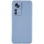 For Xiaomi 12T Pro 5G Soft TPU Anti-Fingerprint Phone Case Liquid Silicone Texture 2.0mm Thick Arc Edge Shock Absorption Protective Cover