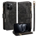 Xiaomi Redmi Note 17 Pro+ 5G / Xiaomi Redmi Note 17 Pro Max 5G Plånboksfodral 9 kortfack RFID-blockerande mandala präglad läderficka med handledsrem