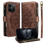 Xiaomi Redmi Note 17 Pro+ 5G / Xiaomi Redmi Note 17 Pro Max 5G Plånboksfodral 9 kortfack RFID-blockerande mandala präglad läderficka med handledsrem