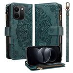 Xiaomi Redmi Note 17 Pro+ 5G / Xiaomi Redmi Note 17 Pro Max 5G Plånboksfodral 9 kortfack RFID-blockerande mandala präglad läderficka med handledsrem