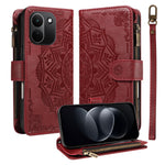 Xiaomi Redmi Note 17 Pro+ 5G / Xiaomi Redmi Note 17 Pro Max 5G Plånboksfodral 9 kortfack RFID-blockerande mandala präglad läderficka med handledsrem