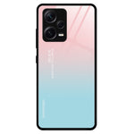 For Xiaomi Redmi Note 12 Pro+ 5G TPU+PC+Tempered Glass Mobile Phone Case Stylish Pattern Printing Cellphone Protective Cover
